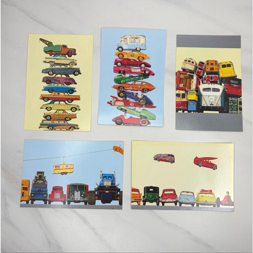 5 IKEA KORT Art Prints Postcard Vintage Style Toy Cars Trucks Jeremy Dickinson
